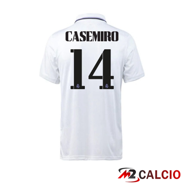 Maglie Calcio Personalizzate,Tute Calcio Squadre,Maglia Nazionale Italiana Calcio | Maglie Calcio Real Madrid (Casemiro 14) Prima Bianco 2022/2023