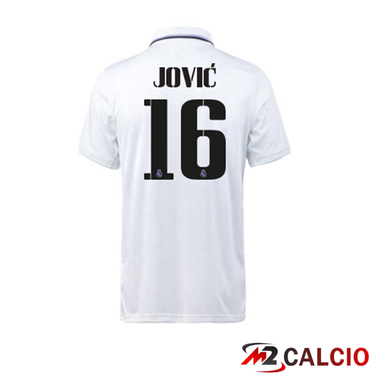 Maglie Calcio Personalizzate,Tute Calcio Squadre,Maglia Nazionale Italiana Calcio | Maglie Calcio Real Madrid (Jović 16) Prima Bianco 2022/2023