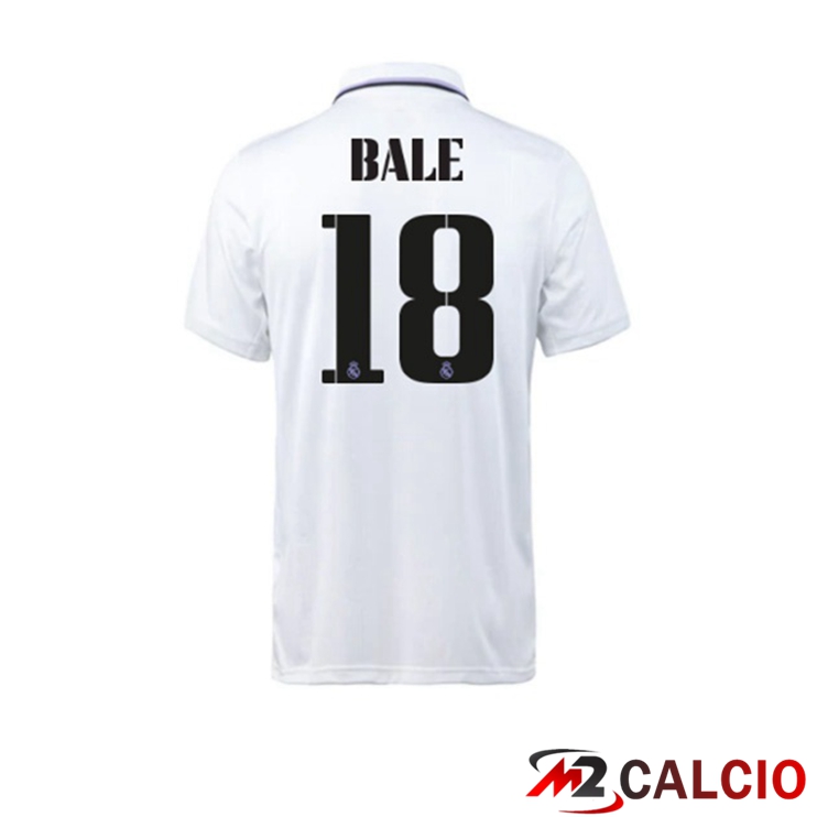 Maglie Calcio Personalizzate,Tute Calcio Squadre,Maglia Nazionale Italiana Calcio | Maglie Calcio Real Madrid (Bale 18) Prima Bianco 2022/2023