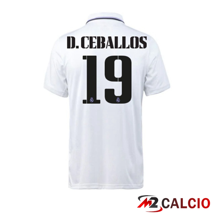 Maglie Calcio Personalizzate,Tute Calcio Squadre,Maglia Nazionale Italiana Calcio | Maglie Calcio Real Madrid (D. Ceballos 19) Prima Bianco 2022/2023