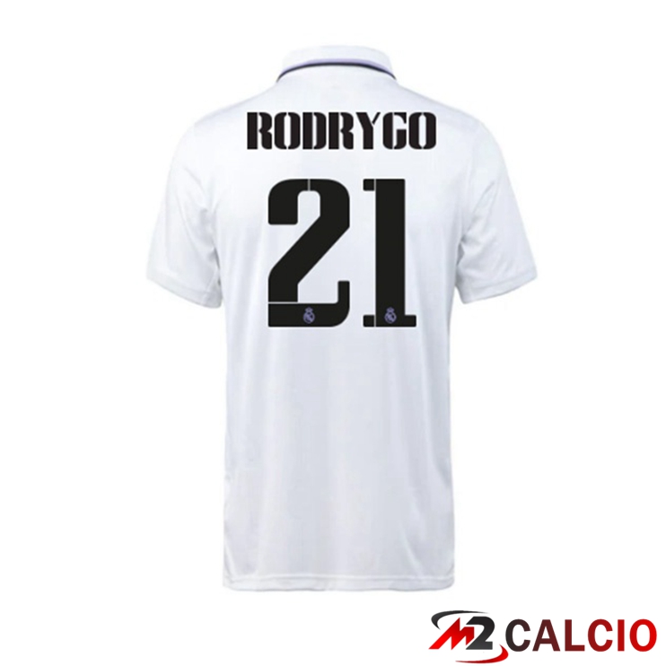 Maglie Calcio Personalizzate,Tute Calcio Squadre,Maglia Nazionale Italiana Calcio | Maglie Calcio Real Madrid (Rodrygo 21) Prima Bianco 2022/2023