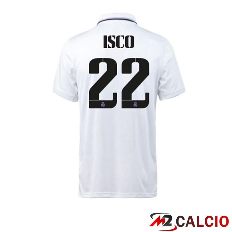 Maglie Calcio Personalizzate,Tute Calcio Squadre,Maglia Nazionale Italiana Calcio | Maglie Calcio Real Madrid (Isco 22) Prima Bianco 2022/2023