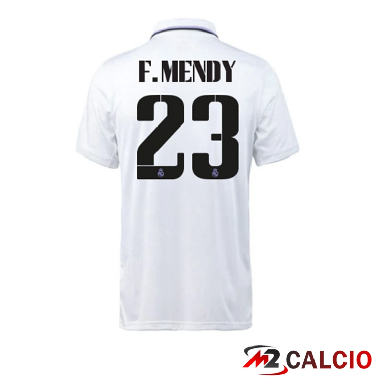 Maglie Calcio Personalizzate,Tute Calcio Squadre,Maglia Nazionale Italiana Calcio | Maglie Calcio Real Madrid (F. Mendy 23) Prima Bianco 2022/2023