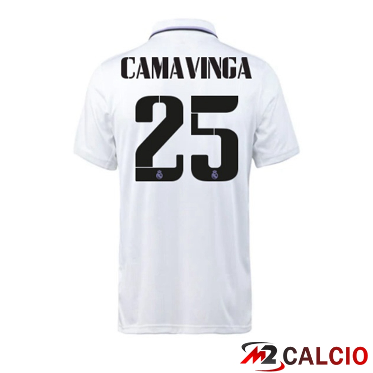 Maglie Calcio Personalizzate,Tute Calcio Squadre,Maglia Nazionale Italiana Calcio | Maglie Calcio Real Madrid (Camavinga 25) Prima Bianco 2022/2023
