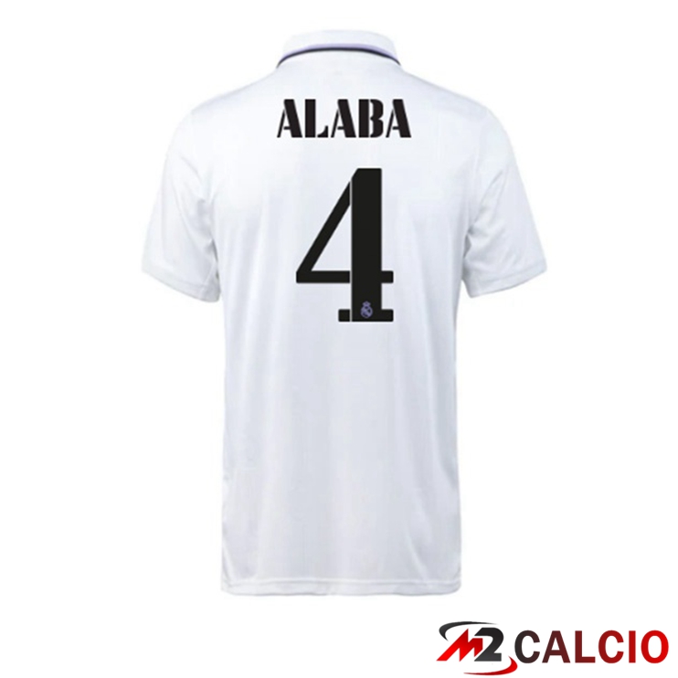 Maglie Calcio Personalizzate,Tute Calcio Squadre,Maglia Nazionale Italiana Calcio | Maglie Calcio Real Madrid (Alaba 4) Prima Bianco 2022/2023