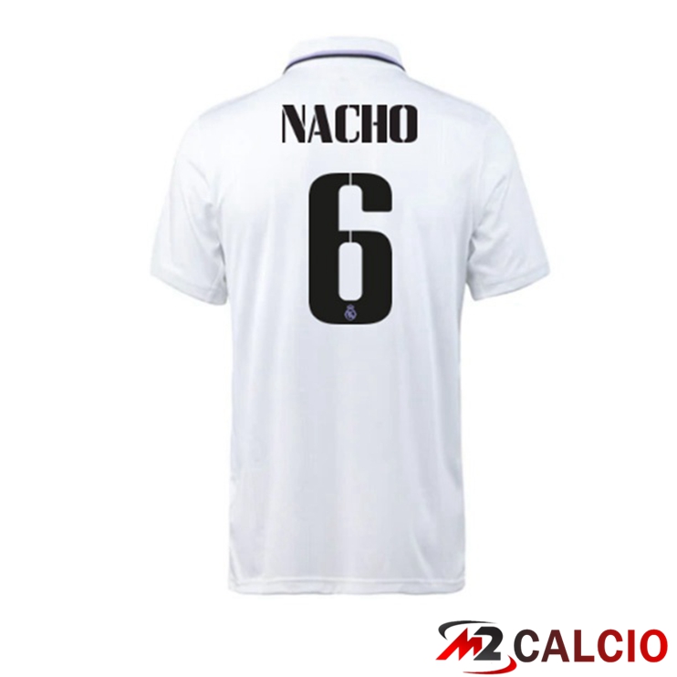 Maglie Calcio Personalizzate,Tute Calcio Squadre,Maglia Nazionale Italiana Calcio | Maglie Calcio Real Madrid (Nacho 6) Prima Bianco 2022/2023