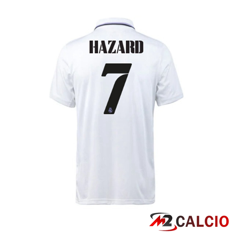 Maglie Calcio Personalizzate,Tute Calcio Squadre,Maglia Nazionale Italiana Calcio | Maglie Calcio Real Madrid (Hazard 7) Prima Bianco 2022/2023