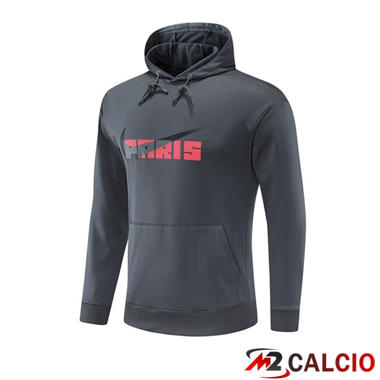 Maglie Calcio Personalizzate,Tute Calcio Squadre,Maglia Nazionale Italiana Calcio | Felpa Allenamento Cappuccio Paris PSG Grigio 2022/2023
