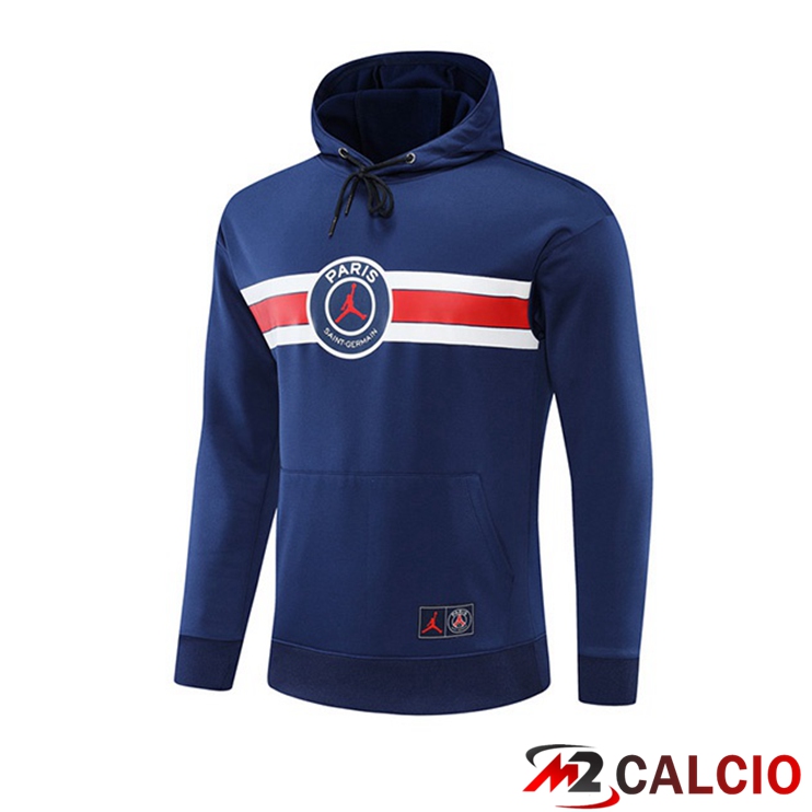 Maglie Calcio Personalizzate,Tute Calcio Squadre,Maglia Nazionale Italiana Calcio | Felpa Allenamento Cappuccio JORDAN Paris PSG Blu 2022/2023