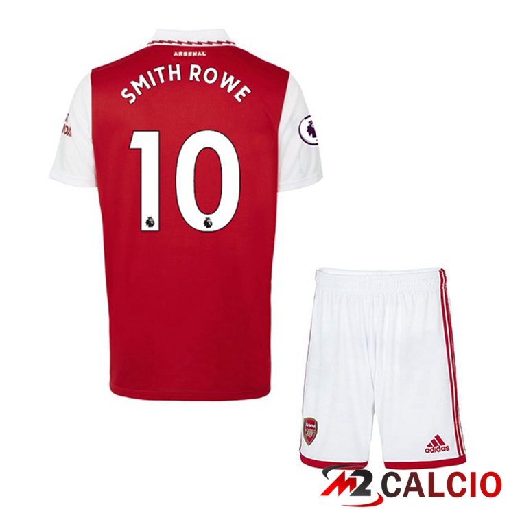 Maglie Calcio Personalizzate,Tute Calcio Squadre,Maglia Nazionale Italiana Calcio | Maglie Calcio Arsenal (SMITH ROWE 10) Bambino Prima Rosso Bianco 2022/2023