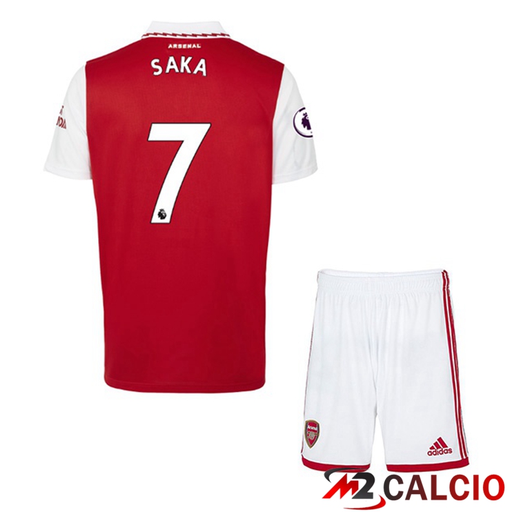Maglie Calcio Personalizzate,Tute Calcio Squadre,Maglia Nazionale Italiana Calcio | Maglie Calcio Arsenal (SAKA 7) Bambino Prima Rosso Bianco 2022/2023