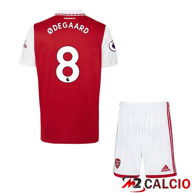 Maglie Calcio Personalizzate,Tute Calcio Squadre,Maglia Nazionale Italiana Calcio | Maglie Calcio Arsenal (ØDEGAARD 8) Bambino Prima Rosso Bianco 2022/2023