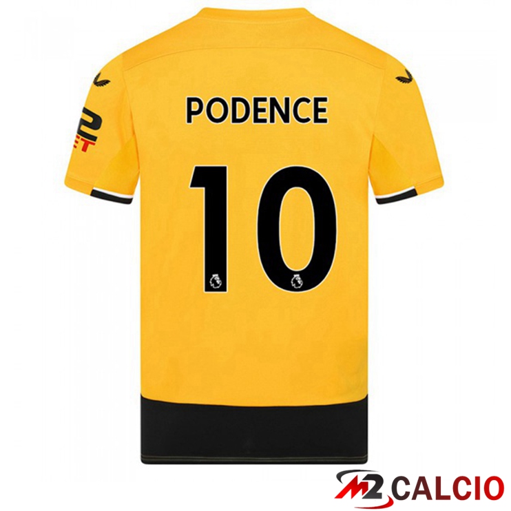 Maglie Calcio Personalizzate,Tute Calcio Squadre,Maglia Nazionale Italiana Calcio | Maglie Calcio Wolves (PODENCE 10) Prima Giallo 2022/2023