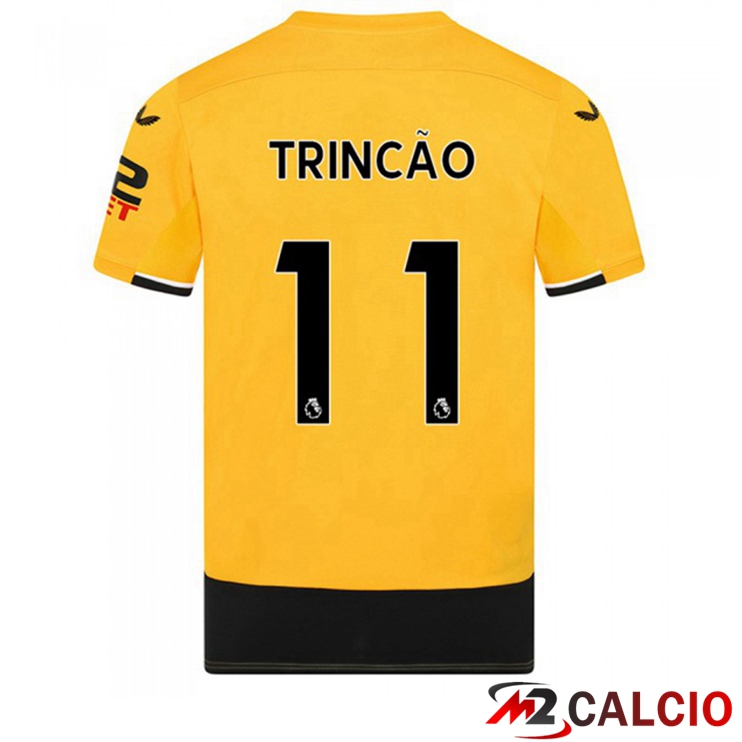 Maglie Calcio Personalizzate,Tute Calcio Squadre,Maglia Nazionale Italiana Calcio | Maglie Calcio Wolves (TRINCAO 11) Prima Giallo 2022/2023