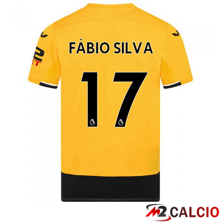 Maglie Calcio Personalizzate,Tute Calcio Squadre,Maglia Nazionale Italiana Calcio | Maglie Calcio Wolves (FABIO SILVA 17) Prima Giallo 2022/2023