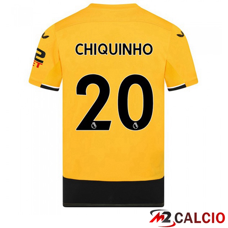 Maglie Calcio Personalizzate,Tute Calcio Squadre,Maglia Nazionale Italiana Calcio | Maglie Calcio Wolves (CHIQUINHO 20) Prima Giallo 2022/2023