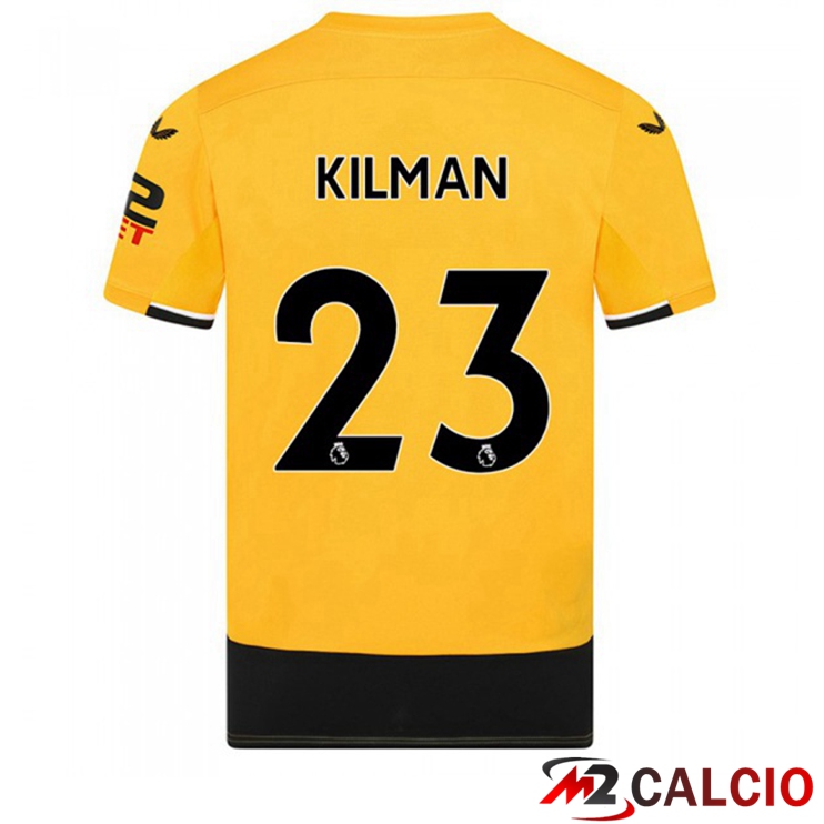 Maglie Calcio Personalizzate,Tute Calcio Squadre,Maglia Nazionale Italiana Calcio | Maglie Calcio Wolves (KILMAN 23) Prima Giallo 2022/2023