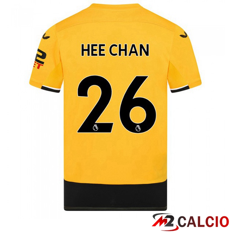 Maglie Calcio Personalizzate,Tute Calcio Squadre,Maglia Nazionale Italiana Calcio | Maglie Calcio Wolves (HEE CHAN 26) Prima Giallo 2022/2023