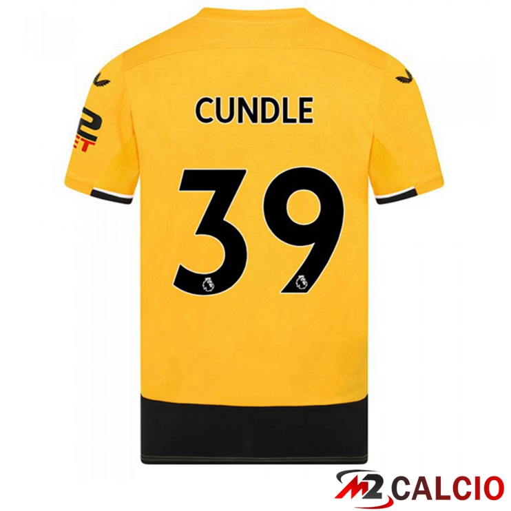 Maglie Calcio Personalizzate,Tute Calcio Squadre,Maglia Nazionale Italiana Calcio | Maglie Calcio Wolves (CUNDLE 39) Prima Giallo 2022/2023
