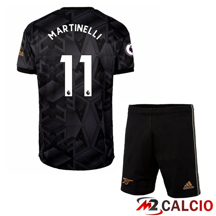 Maglie Calcio Personalizzate,Tute Calcio Squadre,Maglia Nazionale Italiana Calcio | Maglie Calcio Arsenal (MARTINELLI 11) Bambino Seconda Nero 2022/2023