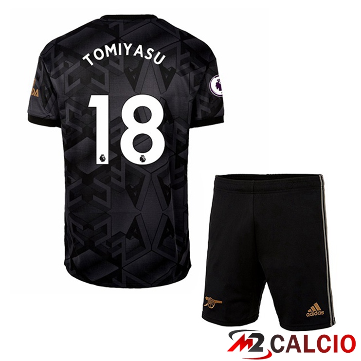 Maglie Calcio Personalizzate,Tute Calcio Squadre,Maglia Nazionale Italiana Calcio | Maglie Calcio Arsenal (TOMIYASU 18) Bambino Seconda Nero 2022/2023