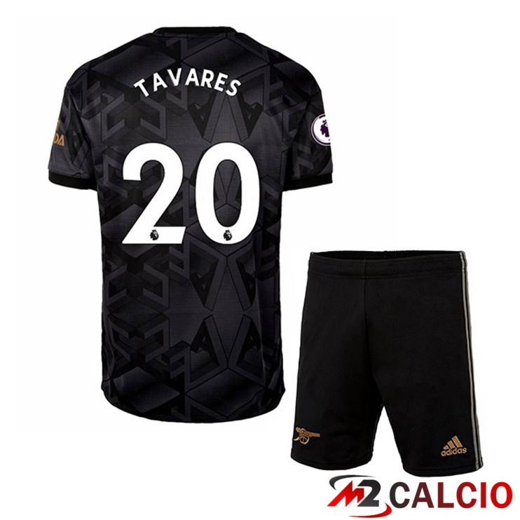 Maglie Calcio Personalizzate,Tute Calcio Squadre,Maglia Nazionale Italiana Calcio | Maglie Calcio Arsenal (TAVARES 20) Bambino Seconda Nero 2022/2023