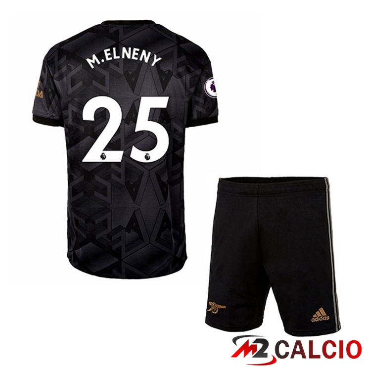 Maglie Calcio Personalizzate,Tute Calcio Squadre,Maglia Nazionale Italiana Calcio | Maglie Calcio Arsenal (M.ELNENY 25) Bambino Seconda Nero 2022/2023