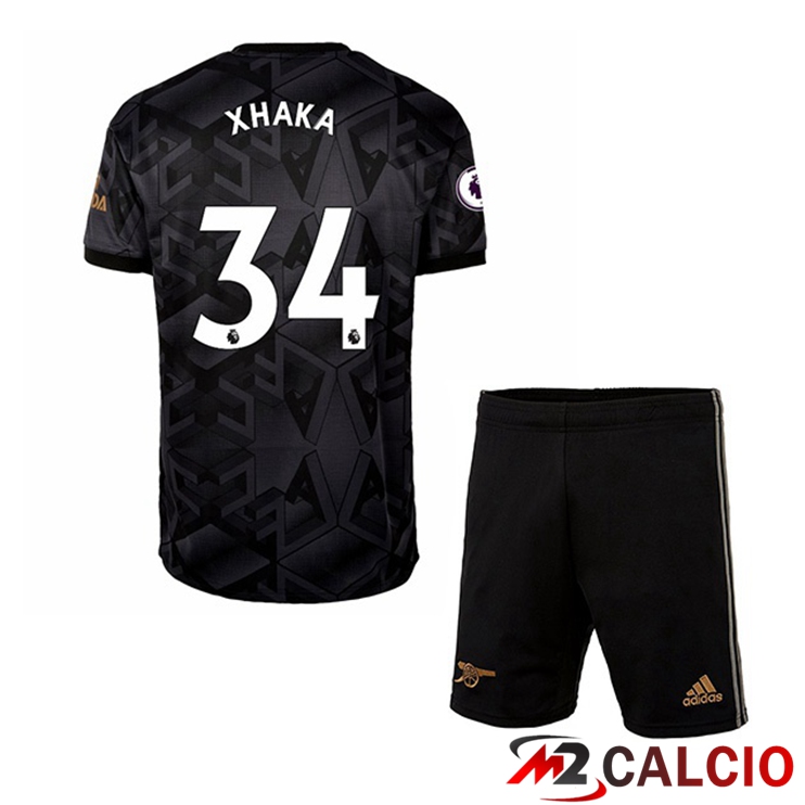 Maglie Calcio Personalizzate,Tute Calcio Squadre,Maglia Nazionale Italiana Calcio | Maglie Calcio Arsenal (XHAKA 34) Bambino Seconda Nero 2022/2023