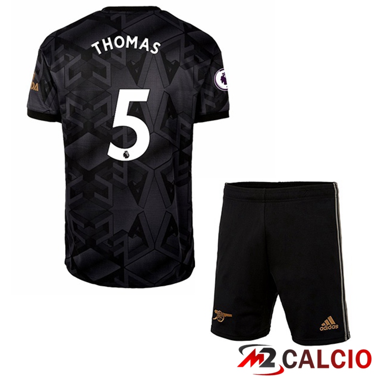 Maglie Calcio Personalizzate,Tute Calcio Squadre,Maglia Nazionale Italiana Calcio | Maglie Calcio Arsenal (THOMAS 5) Bambino Seconda Nero 2022/2023