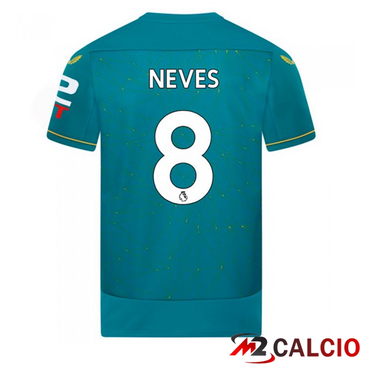 Maglie Calcio Personalizzate,Tute Calcio Squadre,Maglia Nazionale Italiana Calcio | Maglie Calcio Wolves (NEVES 8) Seconda Blu 2022/2023