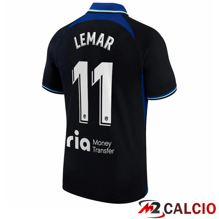 Maglie Calcio Personalizzate,Tute Calcio Squadre,Maglia Nazionale Italiana Calcio | Maglie Calcio Atletico Madrid (Lemar 11) Seconda Nero 2022/2023