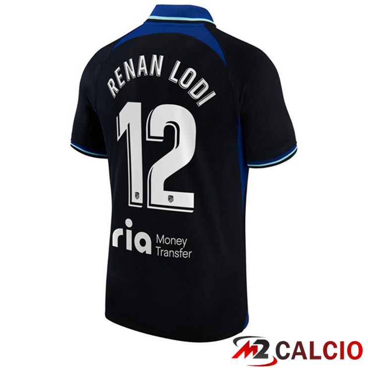 Maglie Calcio Personalizzate,Tute Calcio Squadre,Maglia Nazionale Italiana Calcio | Maglie Calcio Atletico Madrid (Renan Lodi 12) Seconda Nero 2022/2023