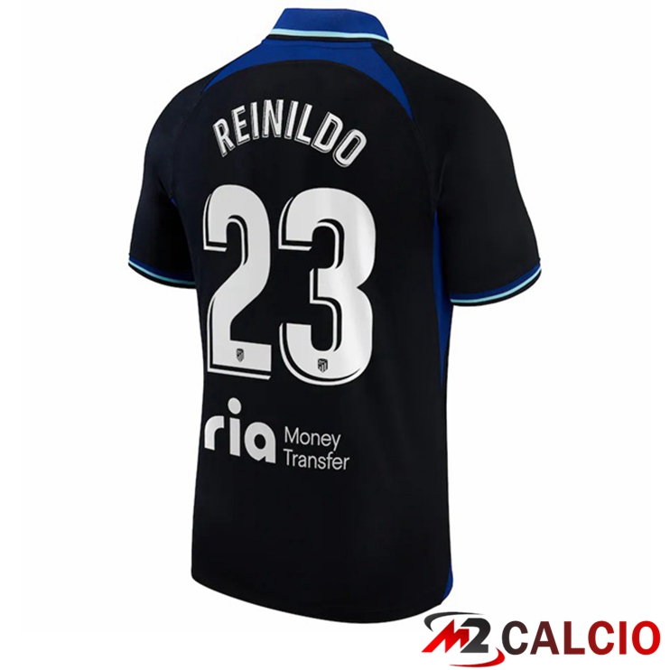 Maglie Calcio Personalizzate,Tute Calcio Squadre,Maglia Nazionale Italiana Calcio | Maglie Calcio Atletico Madrid (Reinildo 23) Seconda Nero 2022/2023