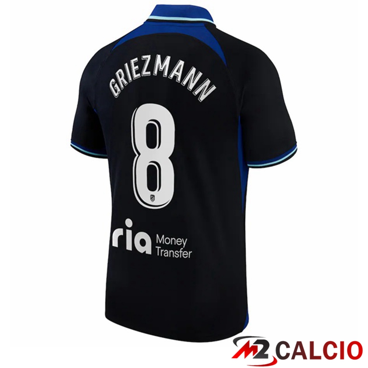 Maglie Calcio Personalizzate,Tute Calcio Squadre,Maglia Nazionale Italiana Calcio | Maglie Calcio Atletico Madrid (Griezmann 8) Seconda Nero 2022/2023