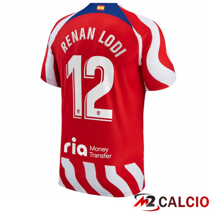 Maglie Calcio Personalizzate,Tute Calcio Squadre,Maglia Nazionale Italiana Calcio | Maglie Calcio Atletico Madrid (Renan Lodi 12) Prima Rosso 2022/2023