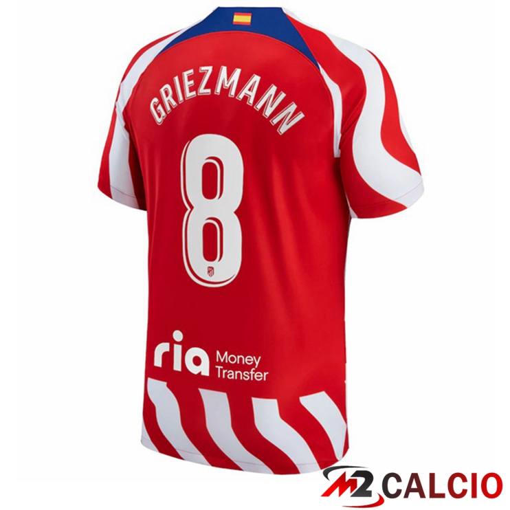 Maglie Calcio Personalizzate,Tute Calcio Squadre,Maglia Nazionale Italiana Calcio | Maglie Calcio Atletico Madrid (Griezmann 8) Prima Rosso 2022/2023