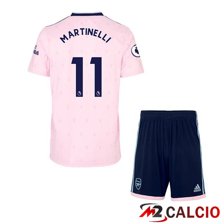 Maglie Calcio Personalizzate,Tute Calcio Squadre,Maglia Nazionale Italiana Calcio | Maglie Calcio Arsenal (MARTINELLI 11) Bambino Seconda Rosa 2022/2023