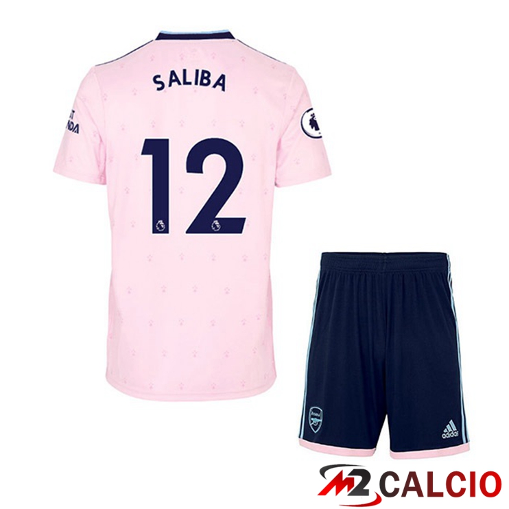 Maglie Calcio Personalizzate,Tute Calcio Squadre,Maglia Nazionale Italiana Calcio | Maglie Calcio Arsenal (SALIBA 12) Bambino Seconda Rosa 2022/2023