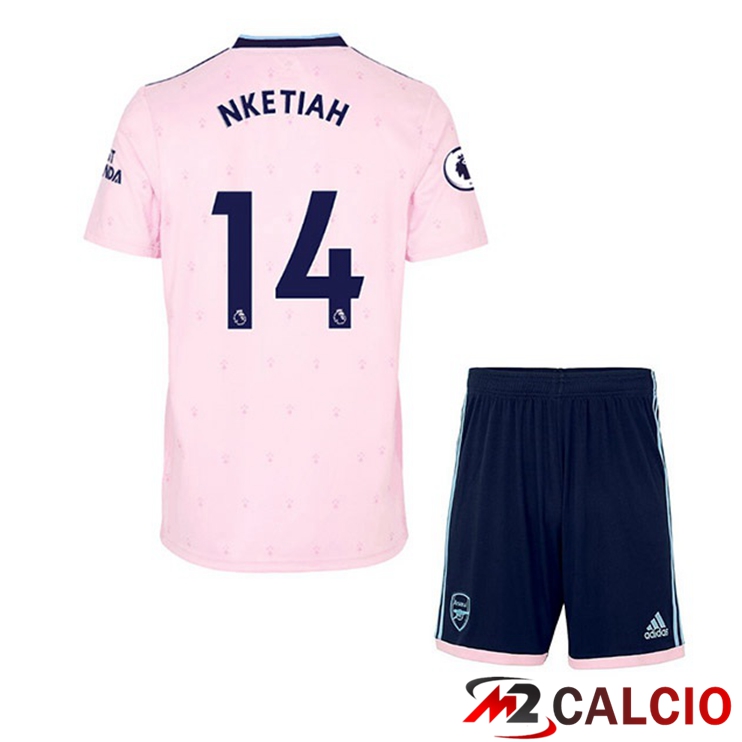 Maglie Calcio Personalizzate,Tute Calcio Squadre,Maglia Nazionale Italiana Calcio | Maglie Calcio Arsenal (NKETIAH 14) Bambino Seconda Rosa 2022/2023