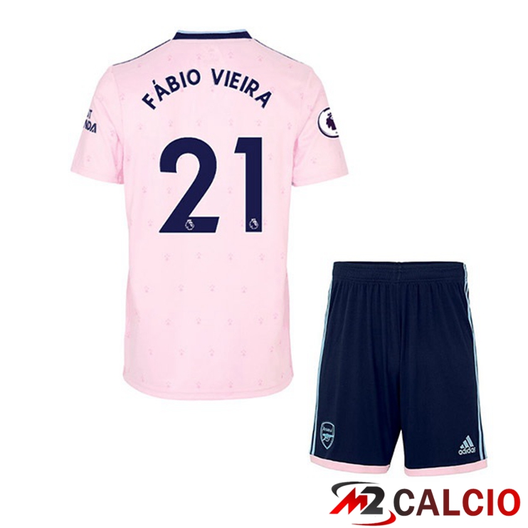 Maglie Calcio Personalizzate,Tute Calcio Squadre,Maglia Nazionale Italiana Calcio | Maglie Calcio Arsenal (FÁBIO VIEIRA 21) Bambino Seconda Rosa 2022/2023