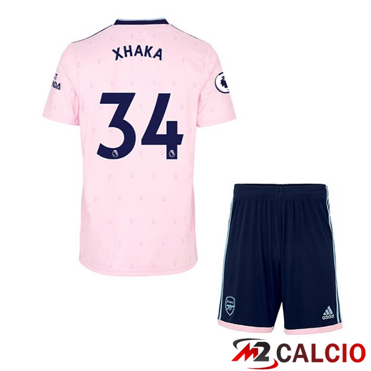 Maglie Calcio Personalizzate,Tute Calcio Squadre,Maglia Nazionale Italiana Calcio | Maglie Calcio Arsenal (XHAKA 34) Bambino Seconda Rosa 2022/2023