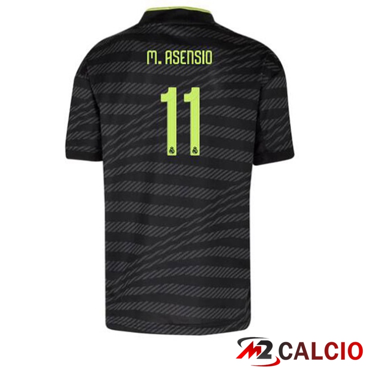 Maglie Calcio Personalizzate,Tute Calcio Squadre,Maglia Nazionale Italiana Calcio | Maglie Calcio Real Madrid (Asensio 11) Terza Nero 2022/2023