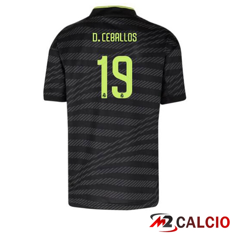 Maglie Calcio Personalizzate,Tute Calcio Squadre,Maglia Nazionale Italiana Calcio | Maglie Calcio Real Madrid (D. Ceballos 19) Terza Nero 2022/2023