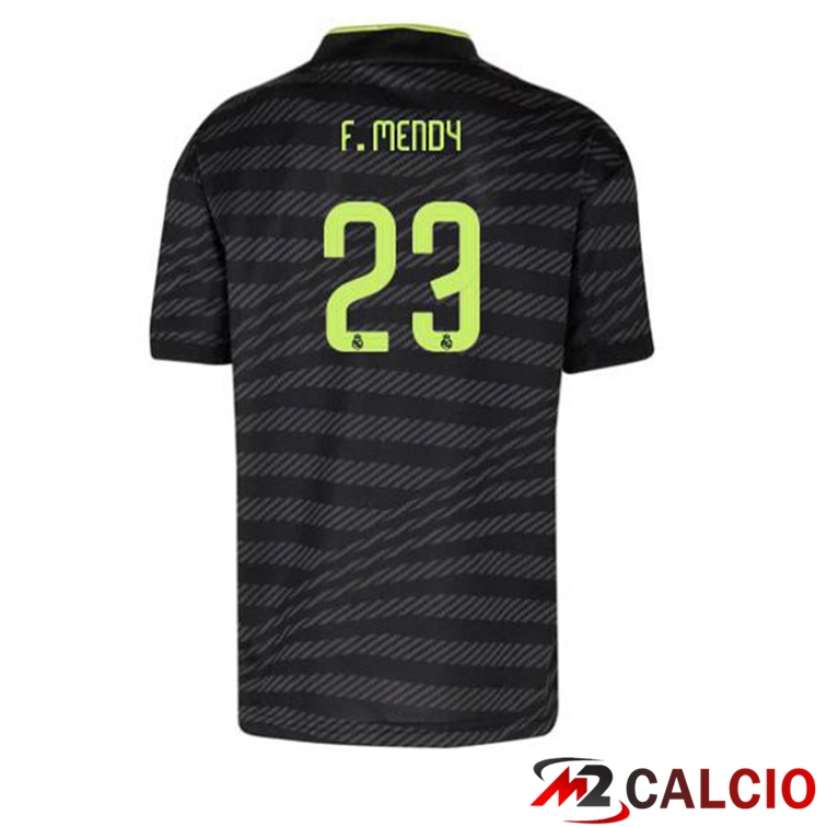 Maglie Calcio Personalizzate,Tute Calcio Squadre,Maglia Nazionale Italiana Calcio | Maglie Calcio Real Madrid (F. Mendy 23) Terza Nero 2022/2023