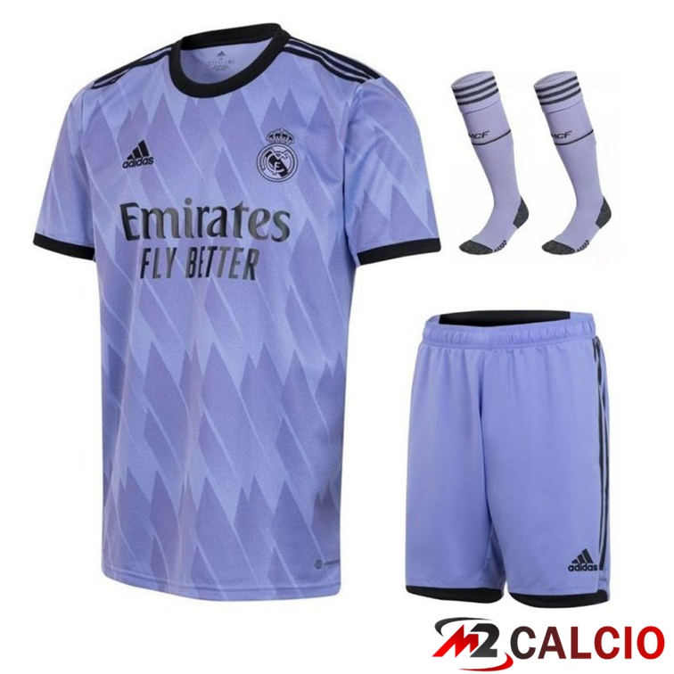 Maglie Calcio Personalizzate,Tute Calcio Squadre,Maglia Nazionale Italiana Calcio | Insieme Maglie Calcio Real Madrid Seconda (Pantaloncini + Calzini) 2022/2023