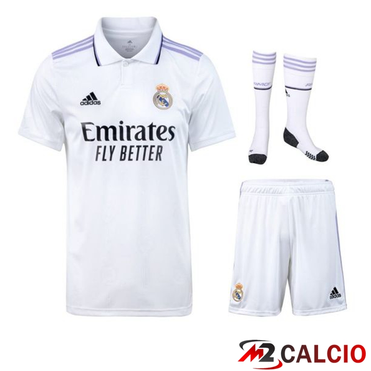 Maglie Calcio Personalizzate,Tute Calcio Squadre,Maglia Nazionale Italiana Calcio | Insieme Maglie Calcio Real Madrid Prima (Pantaloncini + Calzini) 2022/2023