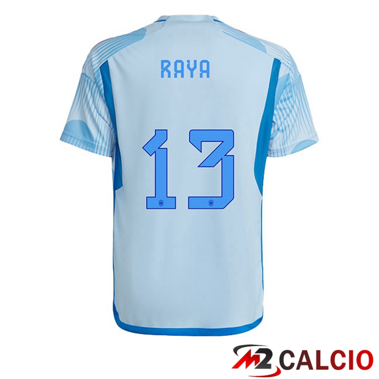 Maglie Calcio Spagna (RAYA 13) Seconda Blu Bianco 2022/2023