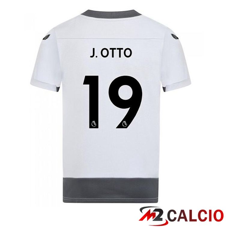 Maglie Calcio Personalizzate,Tute Calcio Squadre,Maglia Nazionale Italiana Calcio | Maglie Calcio Wolves (J. OTTO 19) Terza Bianco Grigio 2022/2023