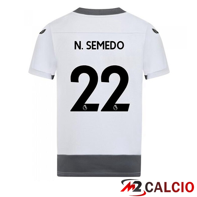 Maglie Calcio Personalizzate,Tute Calcio Squadre,Maglia Nazionale Italiana Calcio | Maglie Calcio Wolves (N. SEMEDO 22) Terza Bianco Grigio 2022/2023