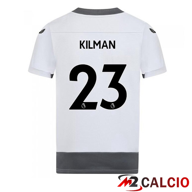 Maglie Calcio Personalizzate,Tute Calcio Squadre,Maglia Nazionale Italiana Calcio | Maglie Calcio Wolves (KILMAN 23) Terza Bianco Grigio 2022/2023